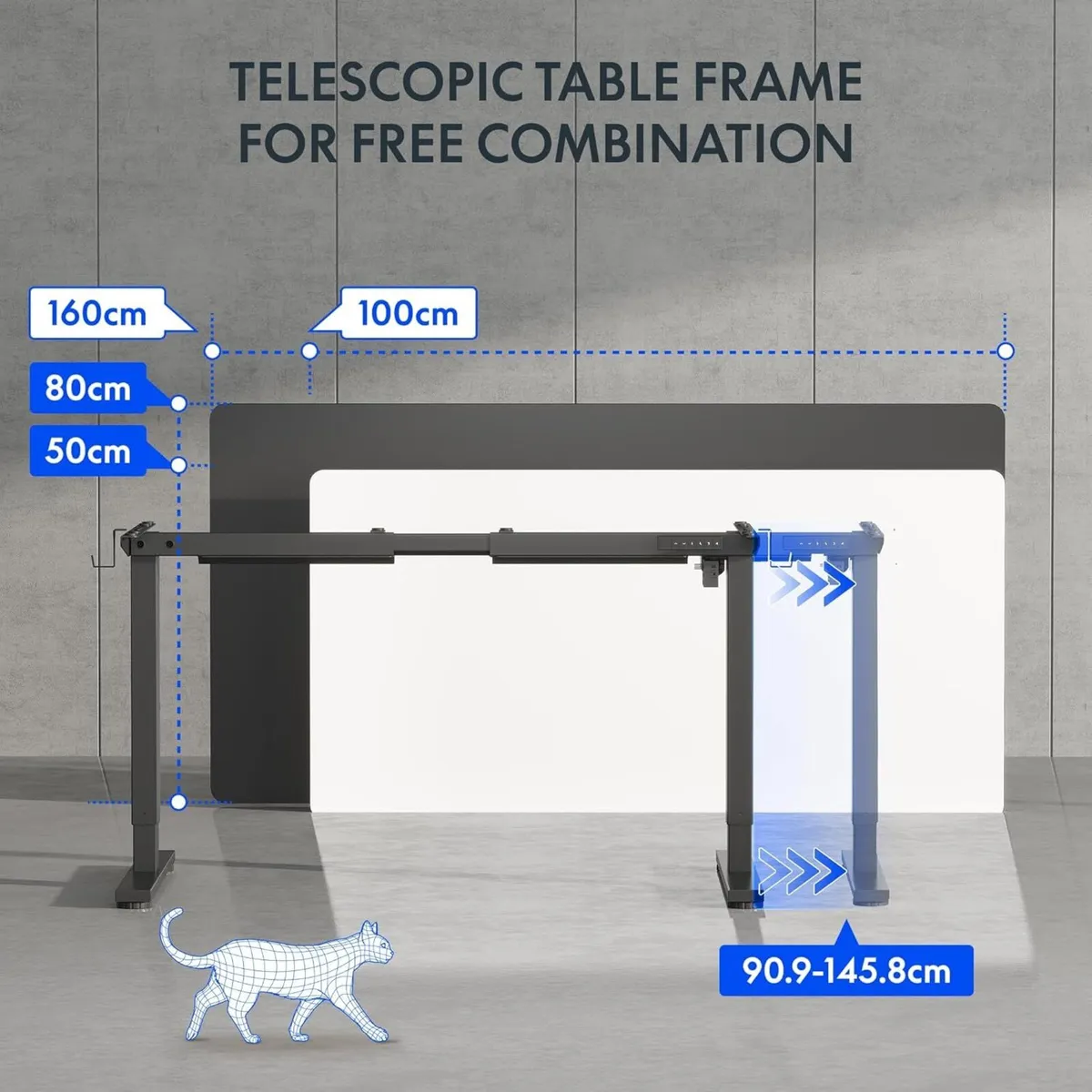 Cylinee Electric Standing Desk Frame with Round - Image 4