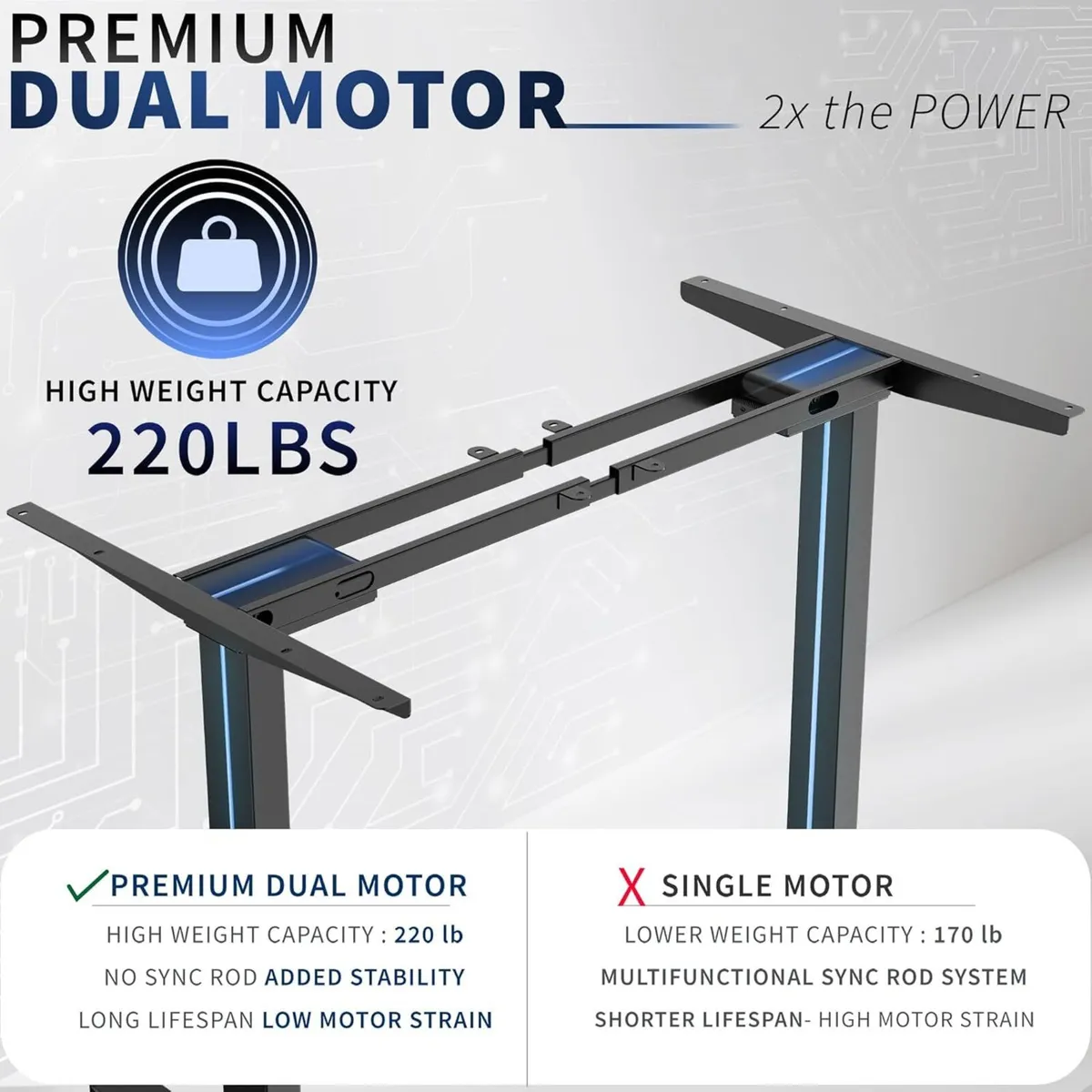 Electric Stand Up Desk Frame Diy Workstation Only - Image 4