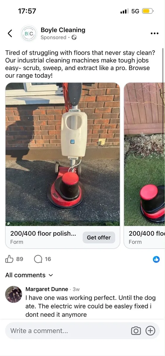 Floor polisher buffer sander - Image 1