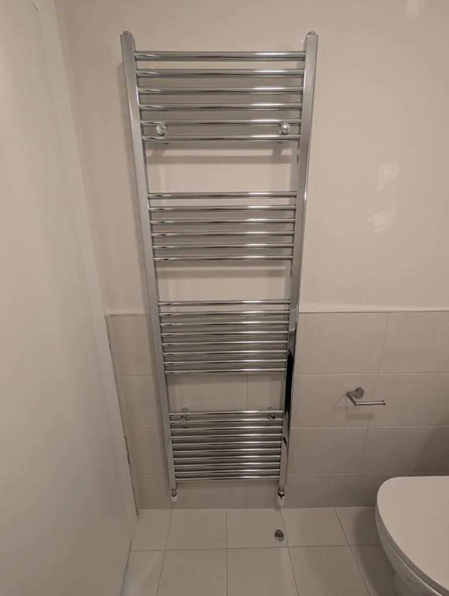 Chrome Towel RChrome Towel Radiator 1800x500 With Valves & Fittingsadiator - Image 1