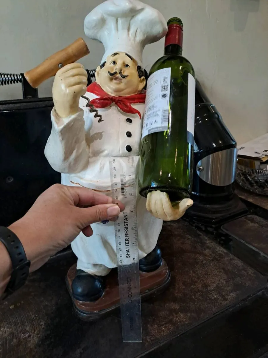 Large Decorative Chef Wine Bottle Holder - Image 4