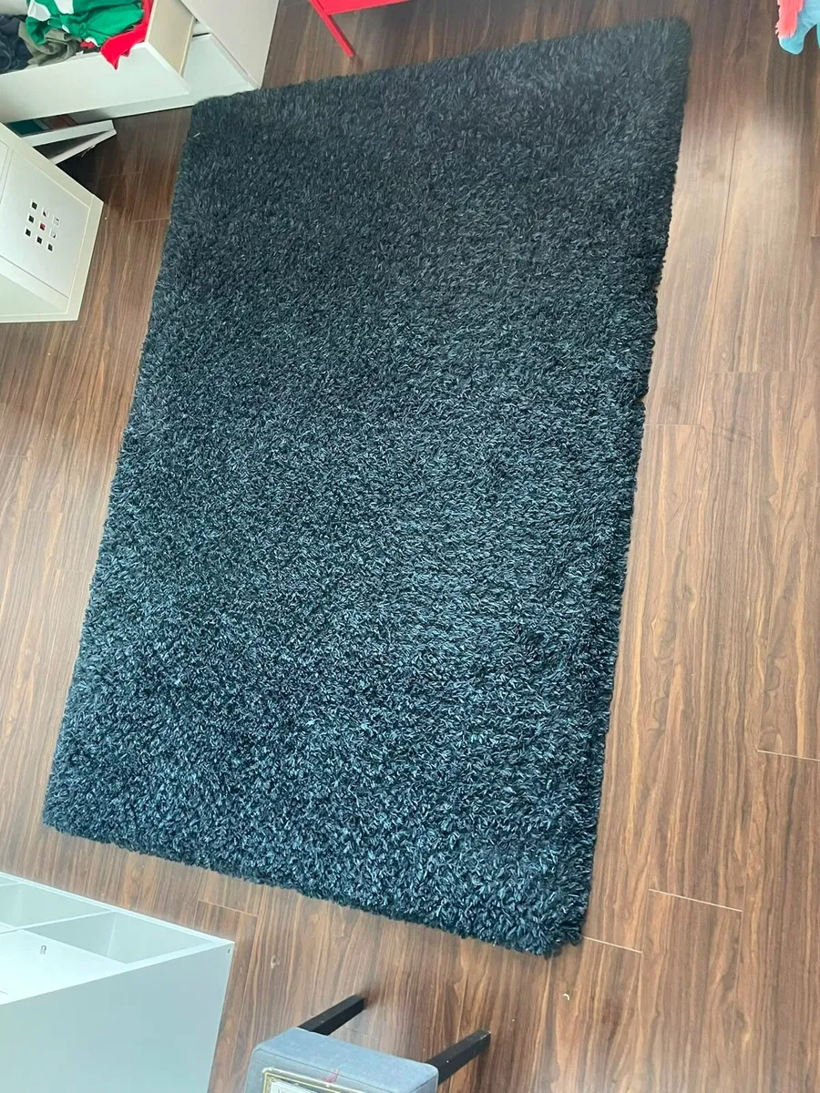VOLLERSLEV Rug, high pile, dark blue, 160x230 cm - Image 2