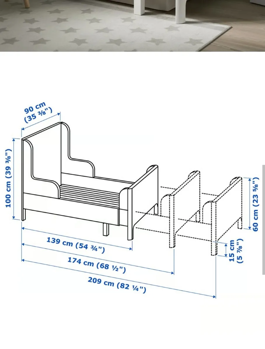 Ikea BUSUNGE extendable kids bed - Image 2