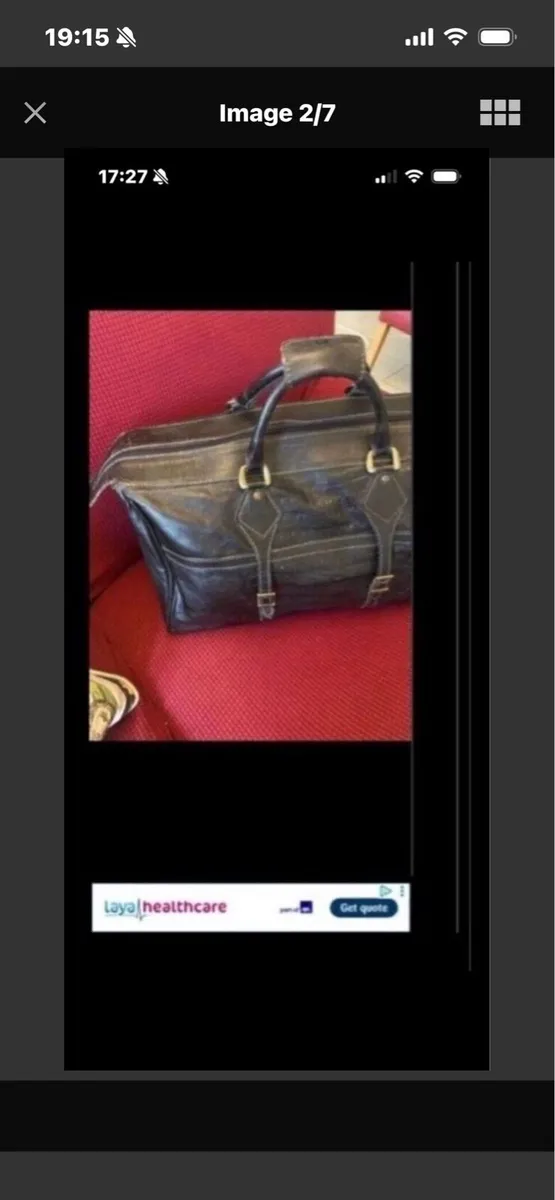 Large Black leather Hold All - Image 2