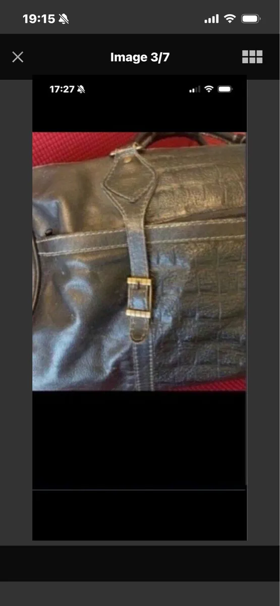 Large Black leather Hold All - Image 3