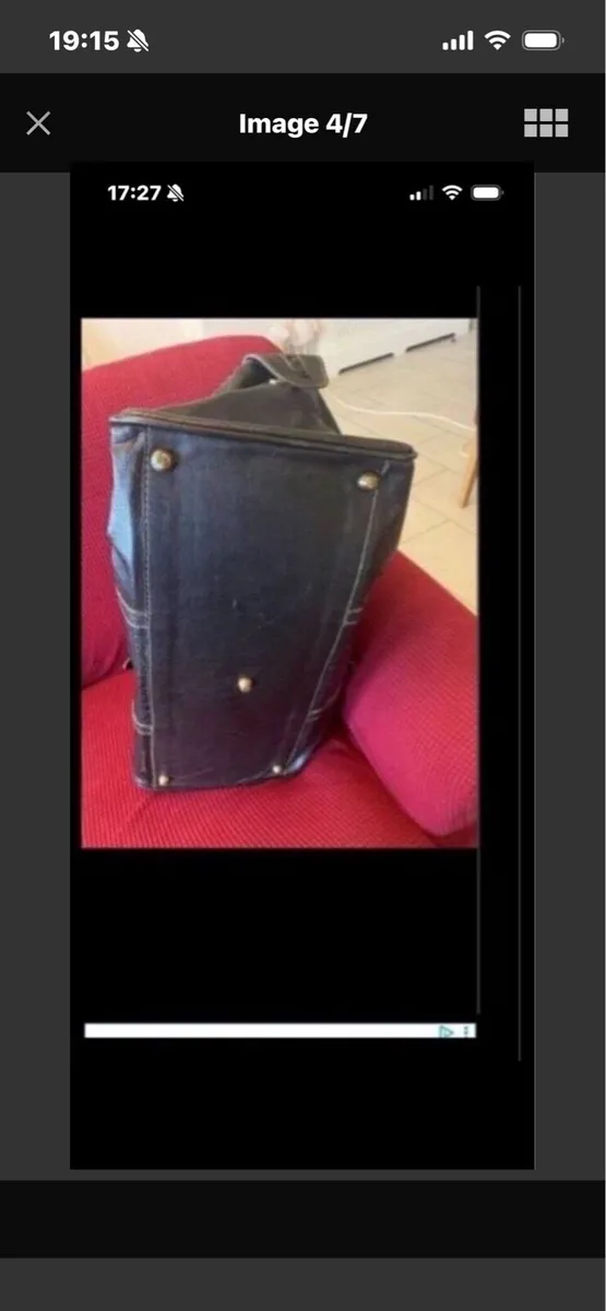 Large Black leather Hold All - Image 4