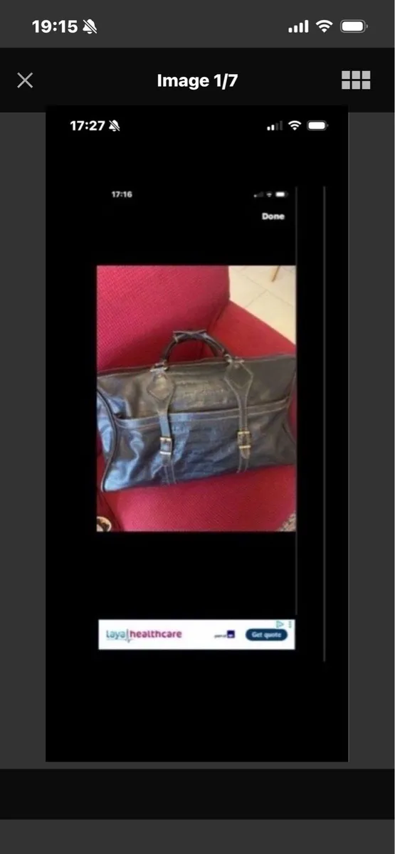 Large Black leather Hold All - Image 1