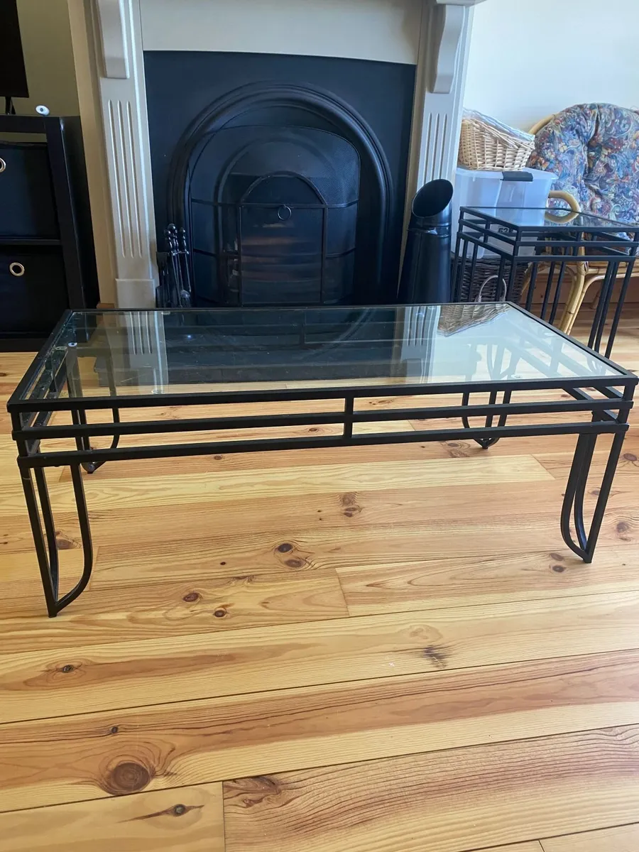 Free black and glass hall & coffee table - Image 3
