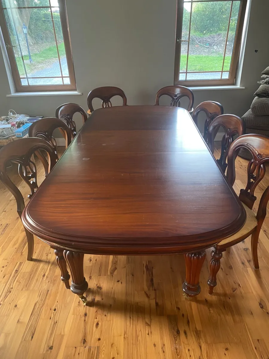 Mahogany Dining Table & 8 Chairs - Image 1