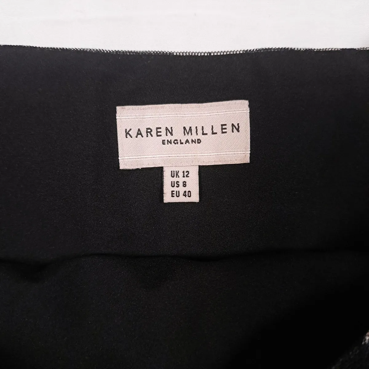 Karen Millen Black Floral Tulle Mini Skirt 12UK - Image 2