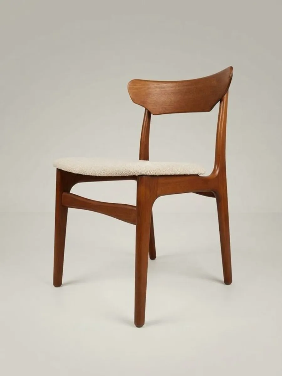 Iconic Danish Mid-Century Teak & Wool Dining Chairs by Schionning & Elgaard - Image 2