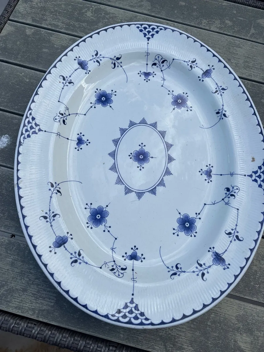 Edwardian Furnivals Blue&White serving platter - Image 1