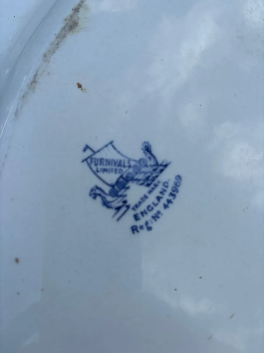 Edwardian Furnivals Blue&White serving platter - Image 3