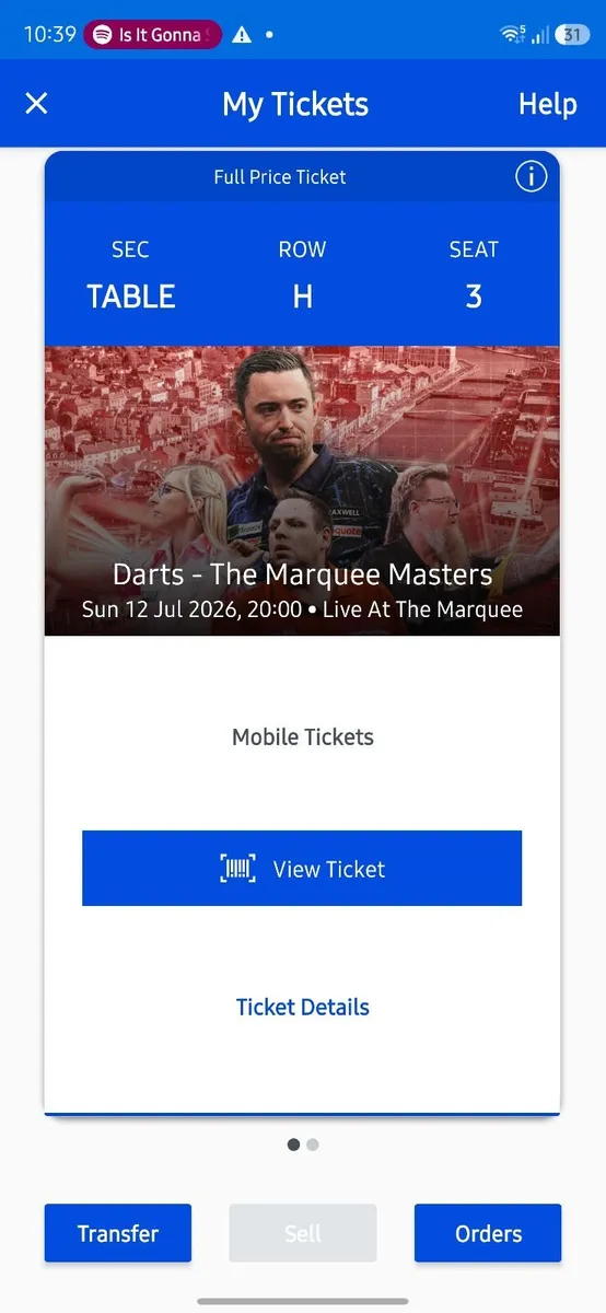 Marquee Masters Tickets - Image 1