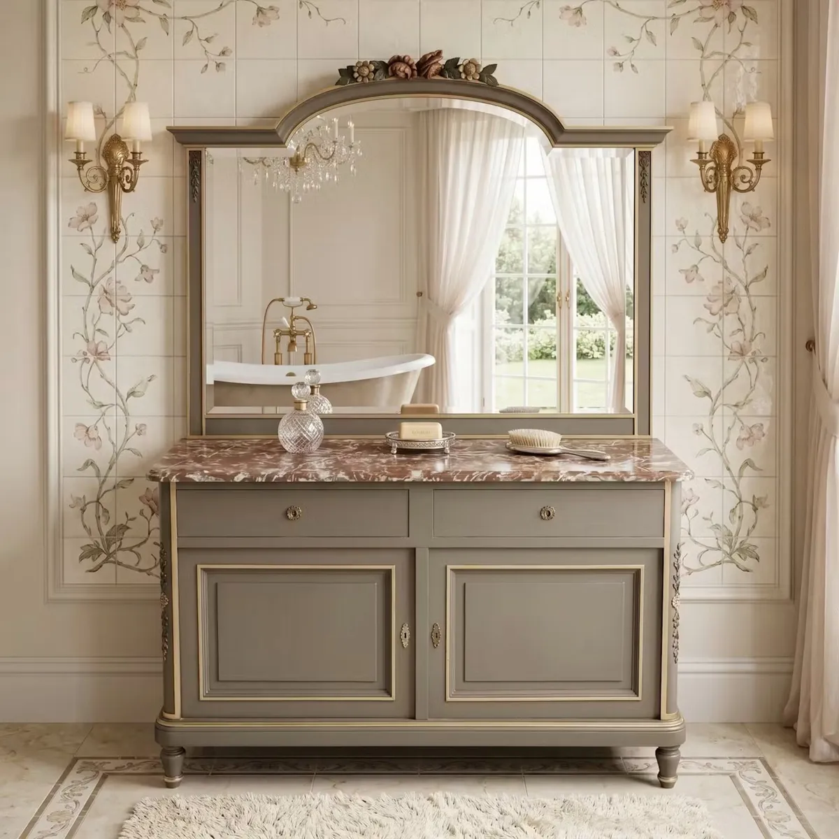 Very nice old French washstand with mirror - Image 2