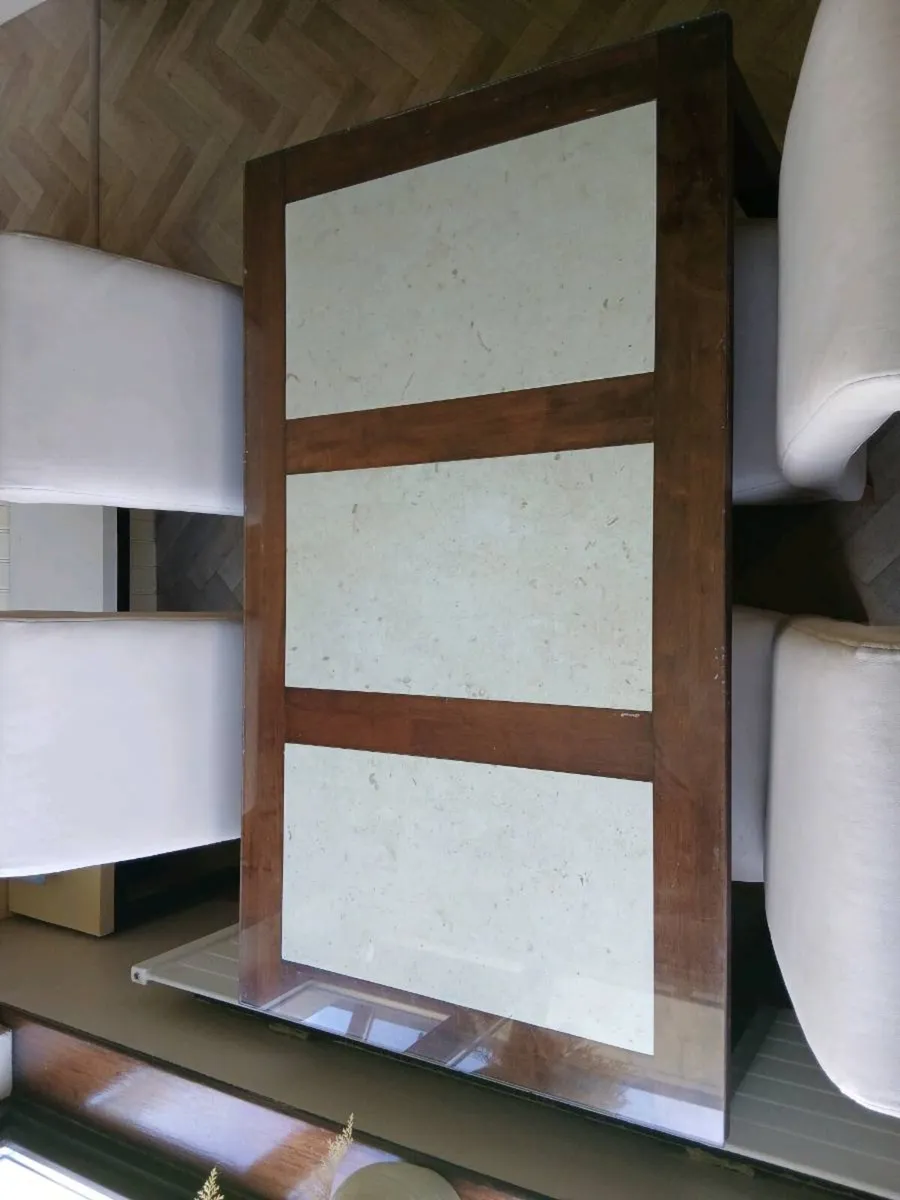 Dining Table and 4 leather chairs - Image 4