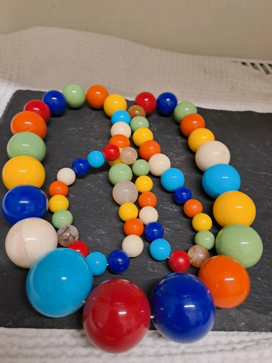 Vintage Colourful Retro Statement Necklace - Image 4