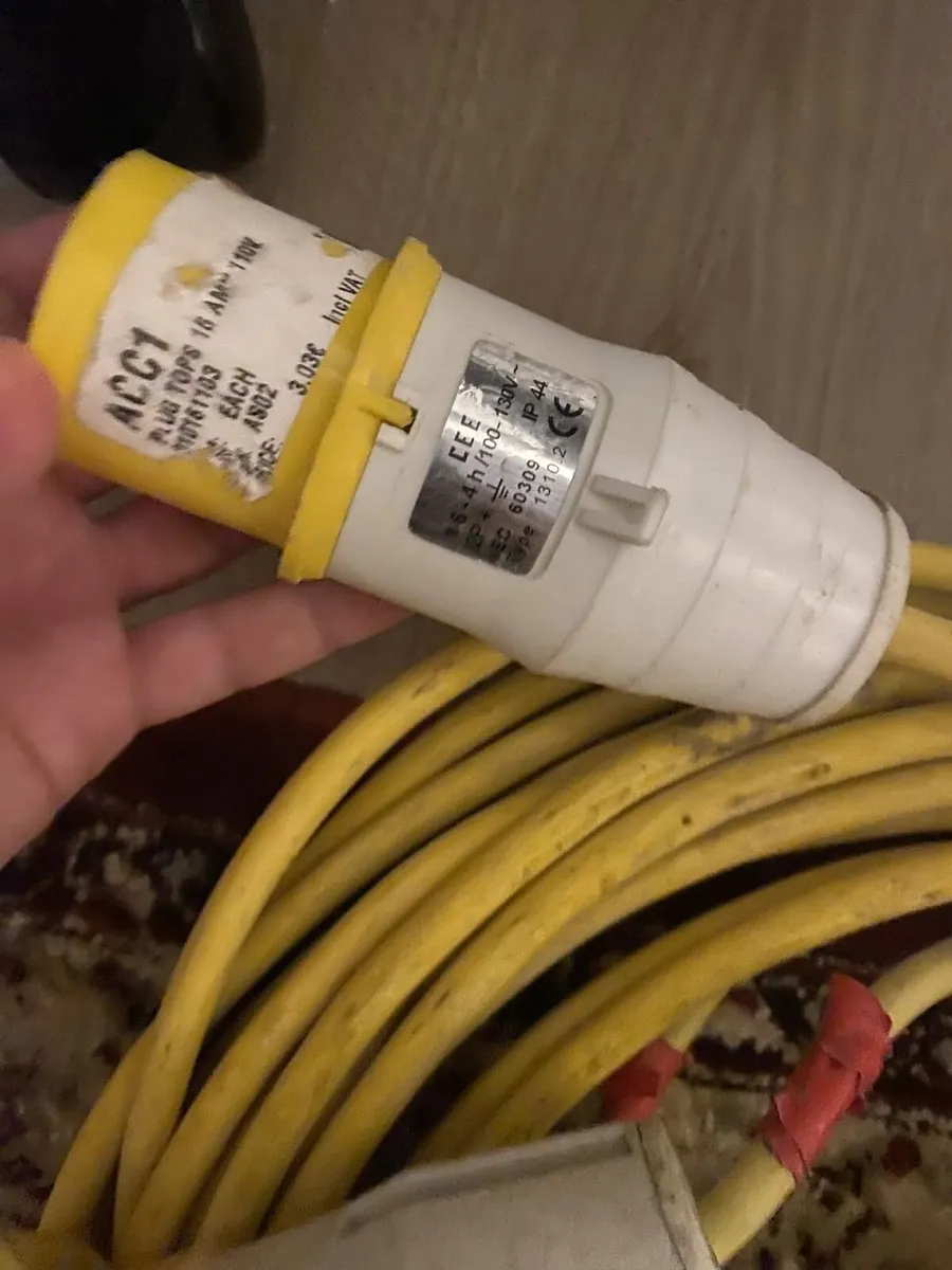 Heavy Duty Yellow Site Extension Leads 110V - Image 3