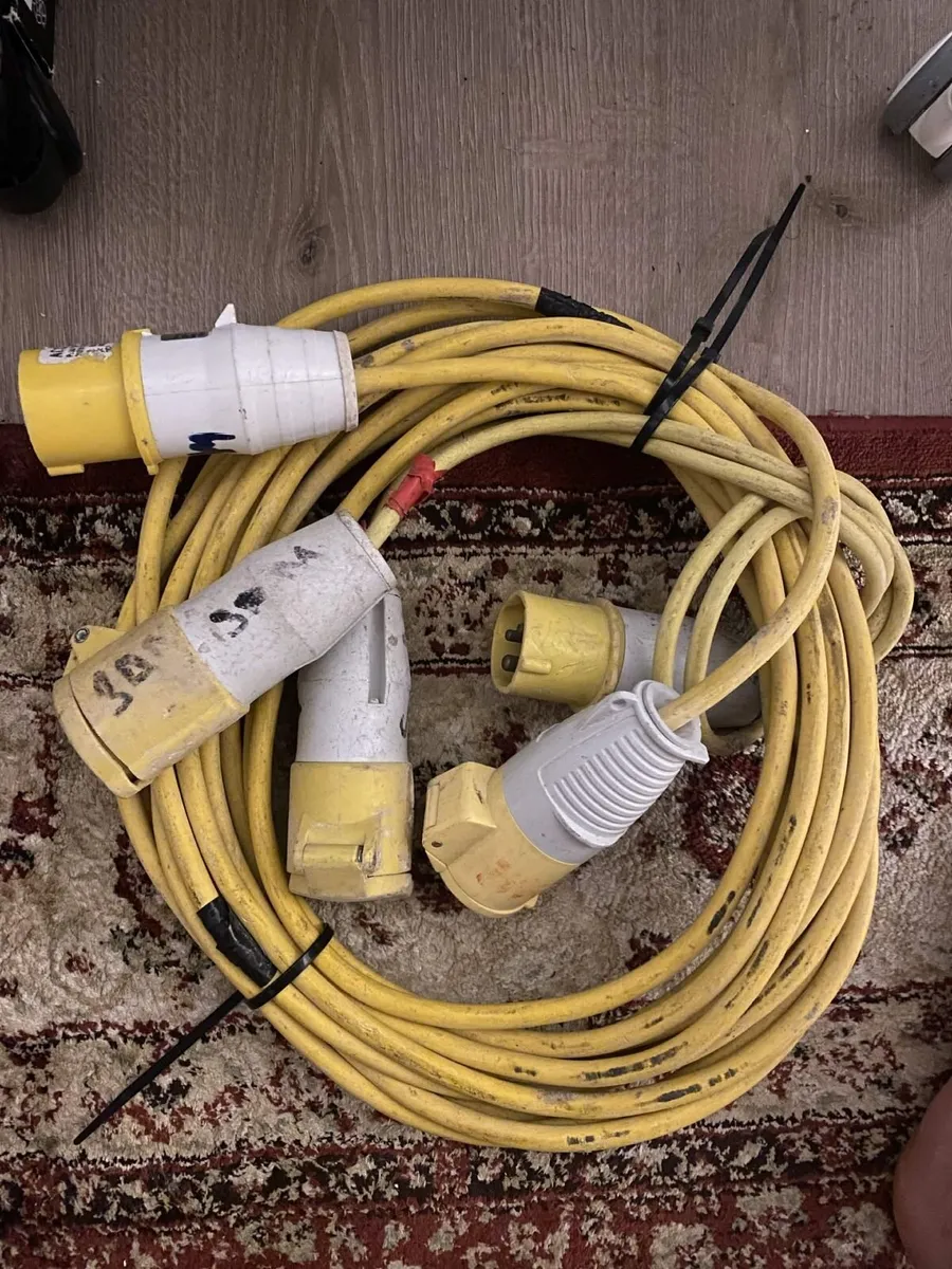 Heavy Duty Yellow Site Extension Leads 110V - Image 4
