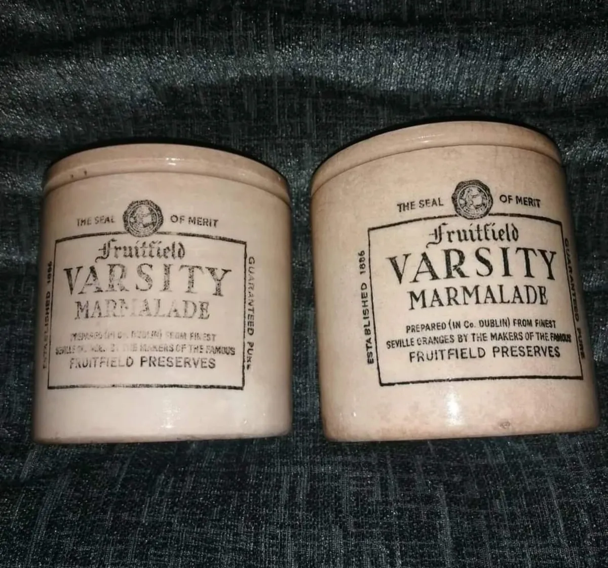 RARE 19TH CENTURY FRUIT FEILD VARSITY JARS - Image 1