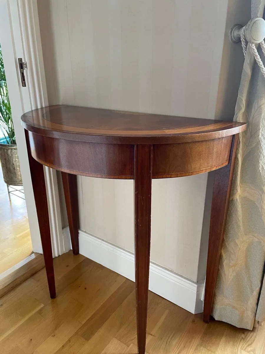 Mahogany Demi-Lune Console - Image 1