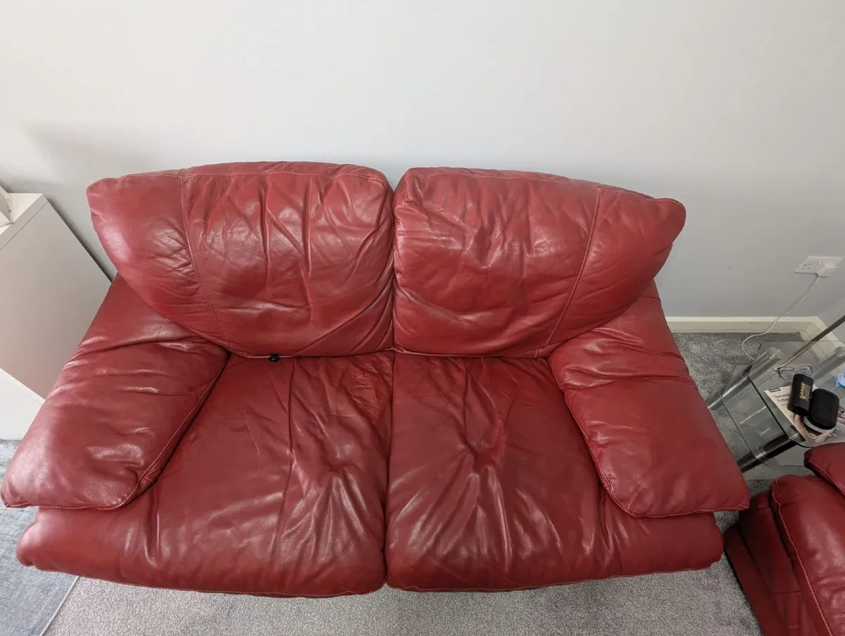 Natuzzi Leather sofa/couch and armchair - Image 3