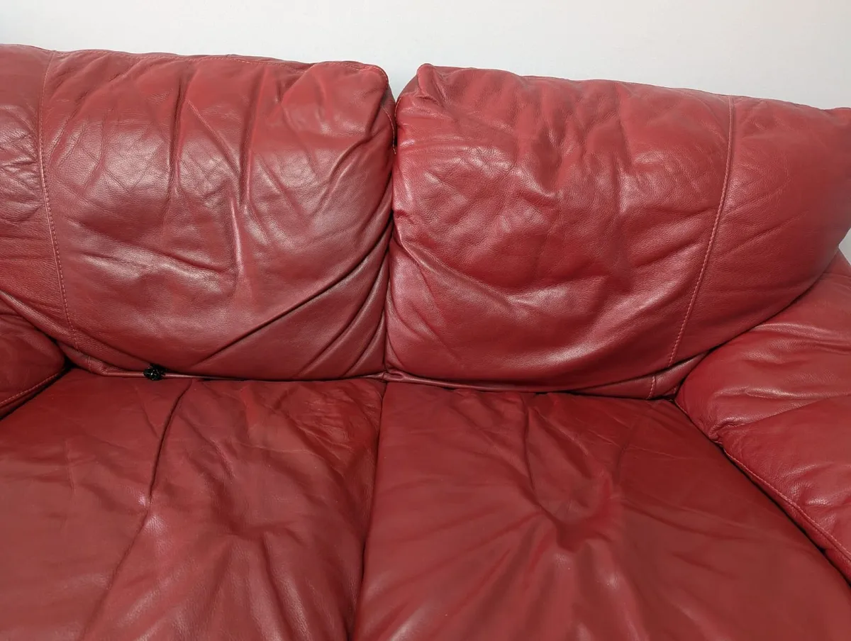 Natuzzi Leather sofa/couch and armchair - Image 4