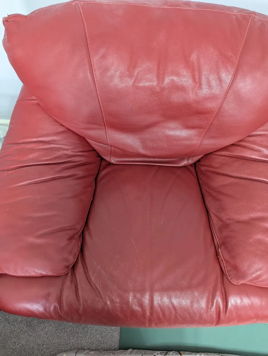 Natuzzi Leather sofa/couch and armchair - Image 2
