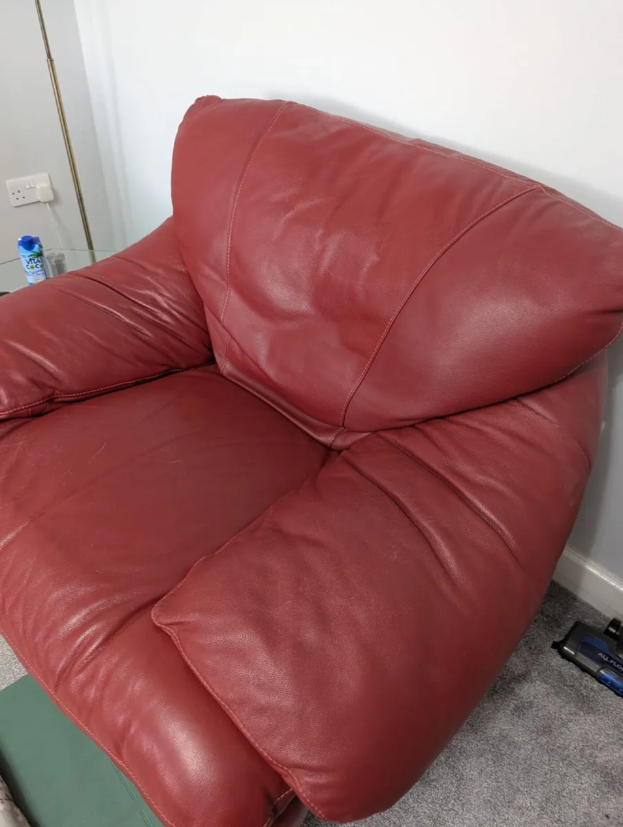 Natuzzi Leather sofa/couch and armchair - Image 1