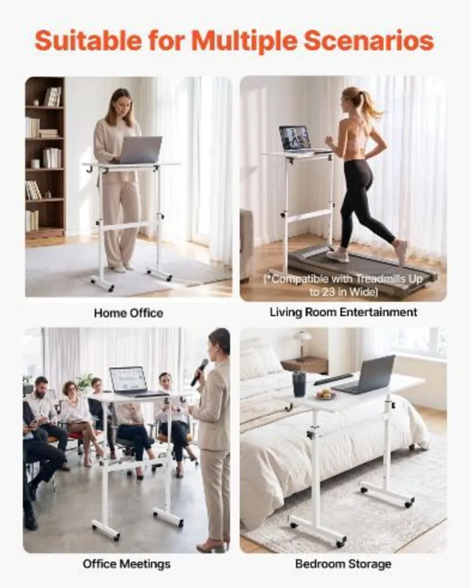Standing Desk, Adjustable Height Mobile Stand - Image 3