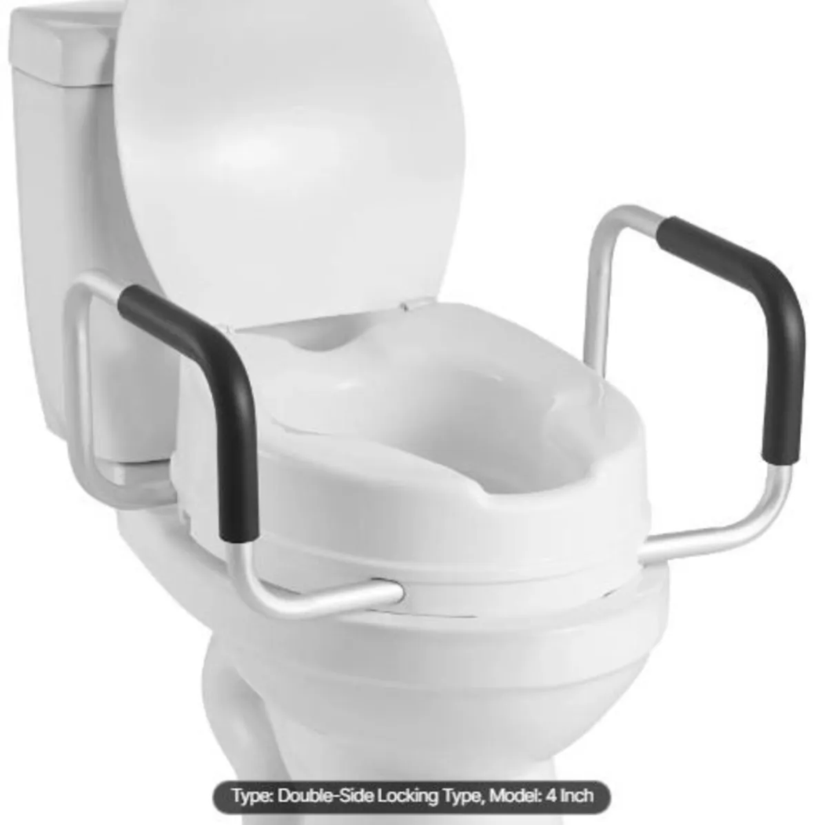 Raised Toilet Seat with Arms, 136.1 kg Load - Image 2