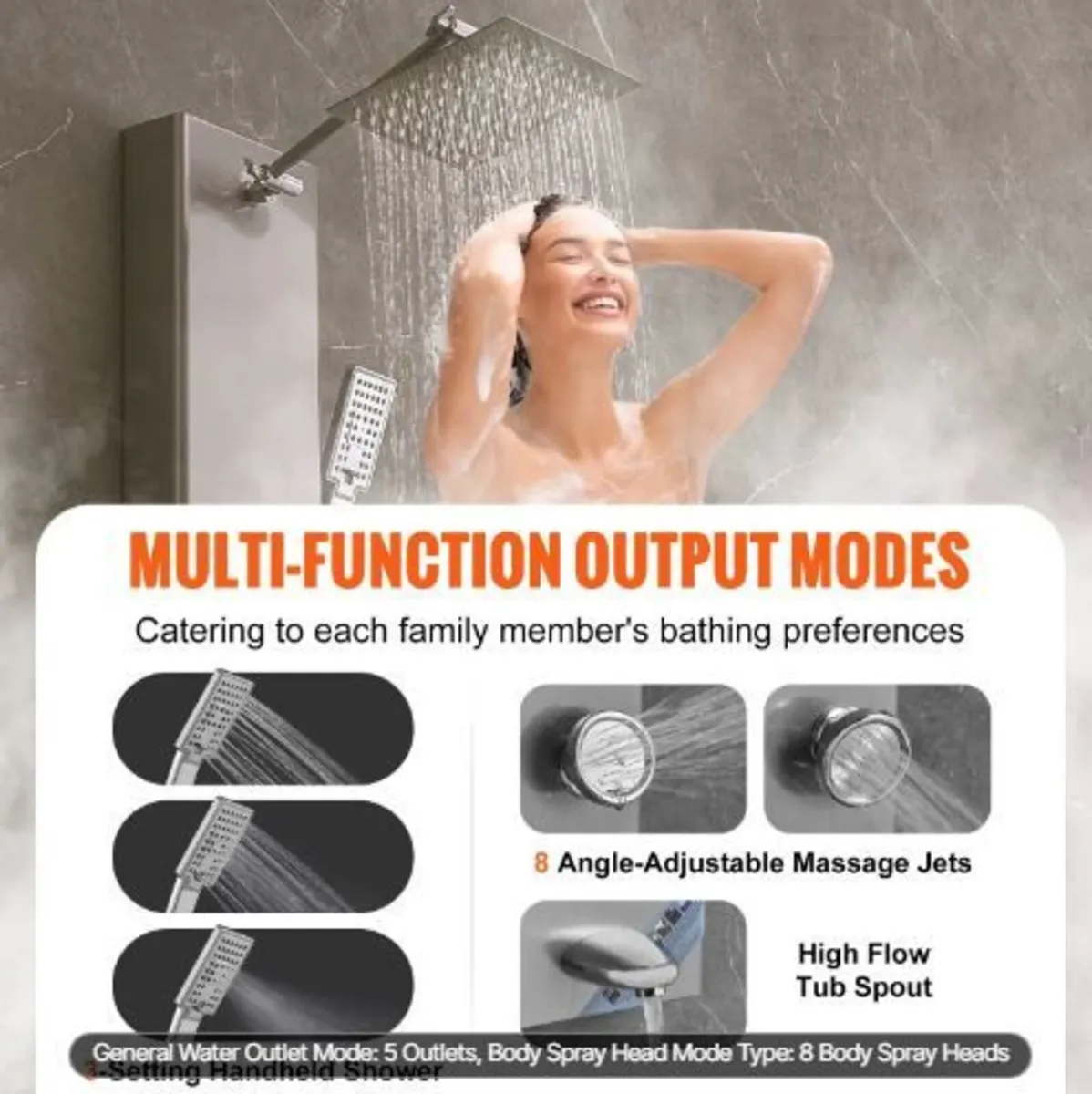 Shower Panel System, 6 Shower Modes - Image 4