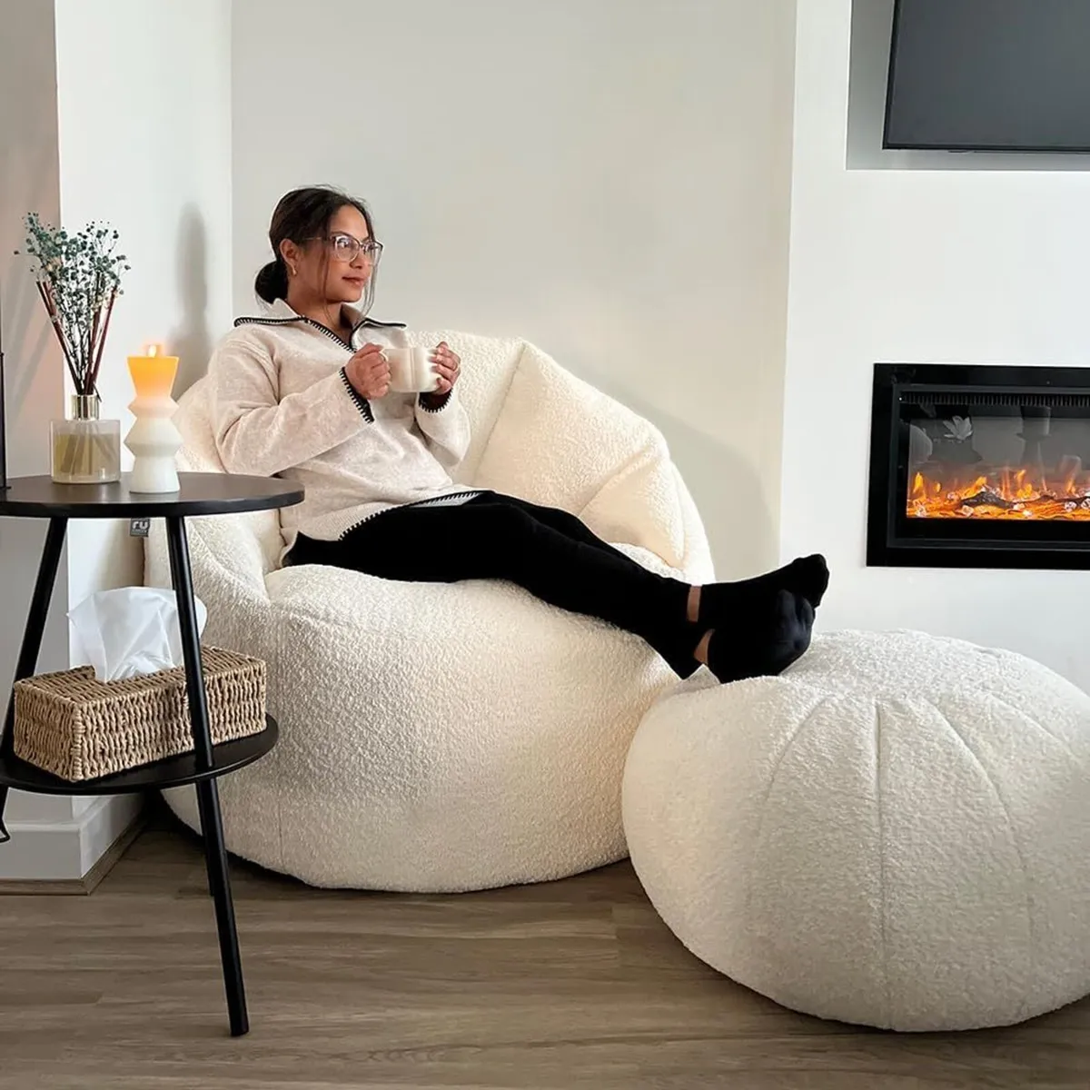 Snug Cinema Bean Bag Reading Chair Soft Fabric - Image 2