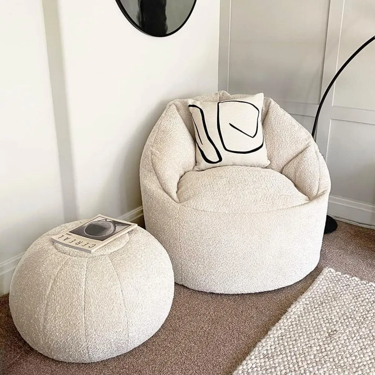 Snug Cinema Bean Bag Reading Chair Soft Fabric - Image 3