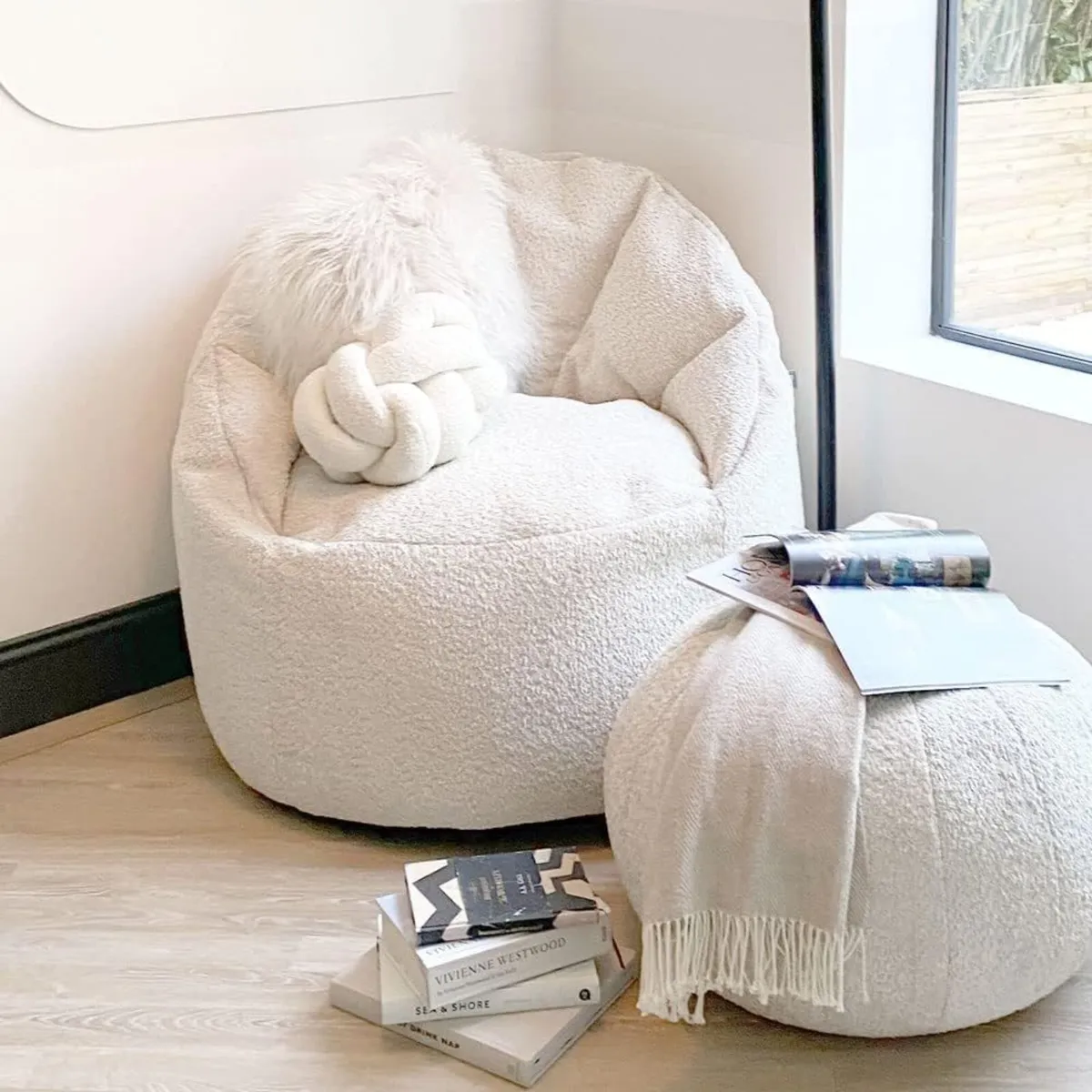 Snug Cinema Bean Bag Reading Chair Soft Fabric - Image 4