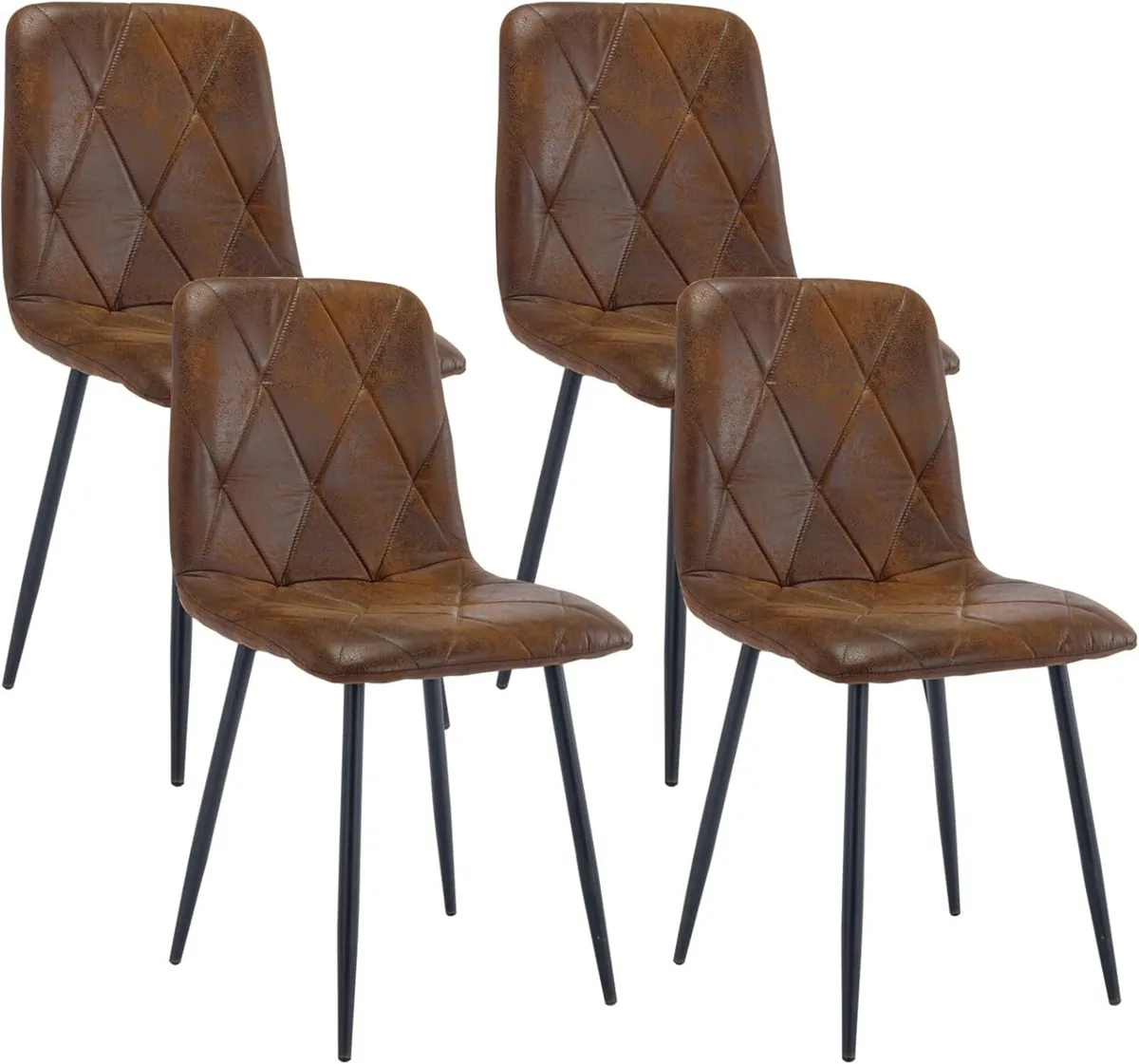 Dining Chairs for Room Living Vintage Faux Suede - Image 1
