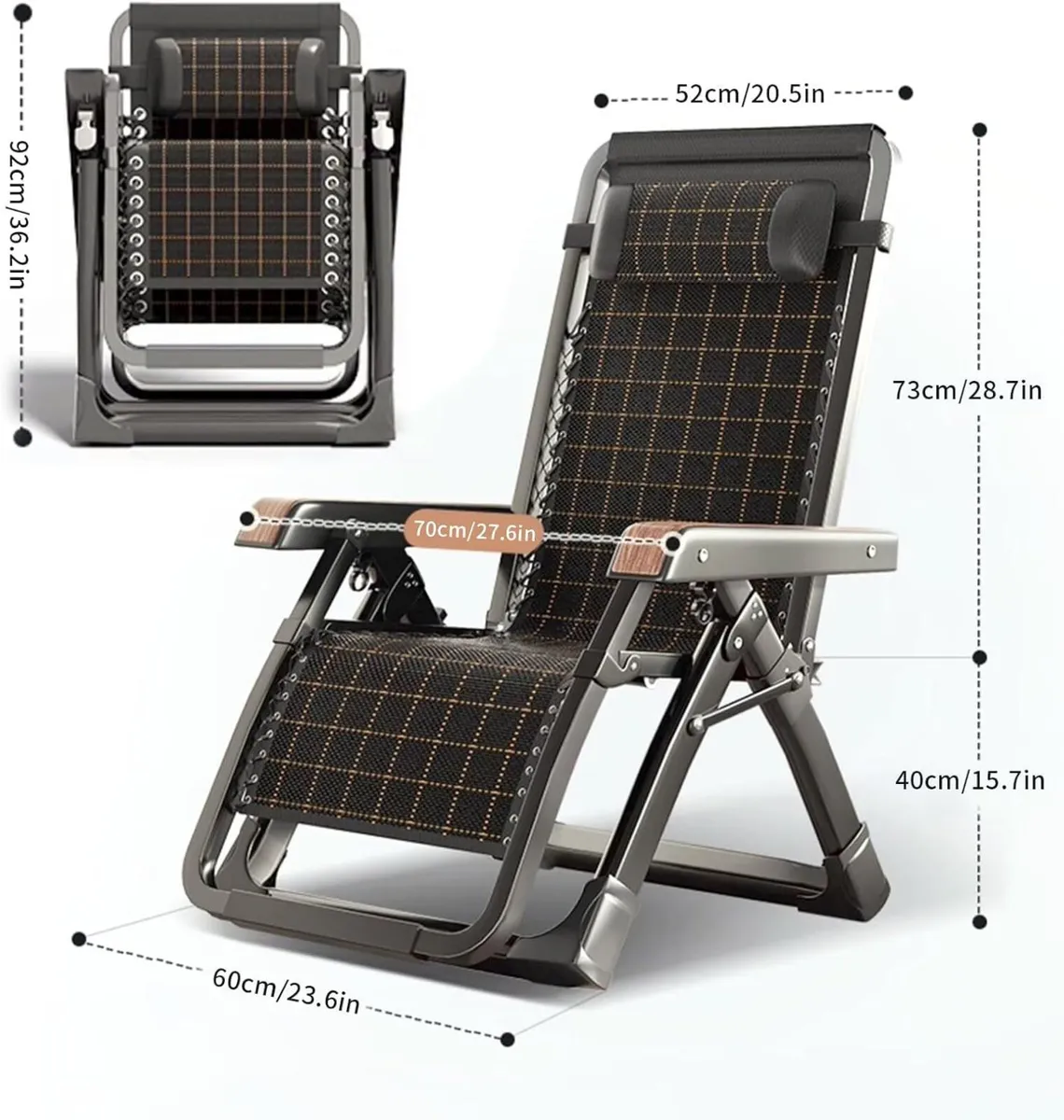 Garden Chair Zero Gravity -170degreesfolding Sun - Image 3