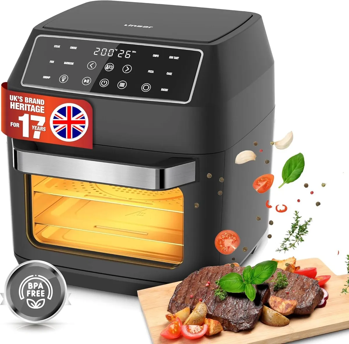 Linsar Air Fryer with Rotisserie 12L Xl - Image 1