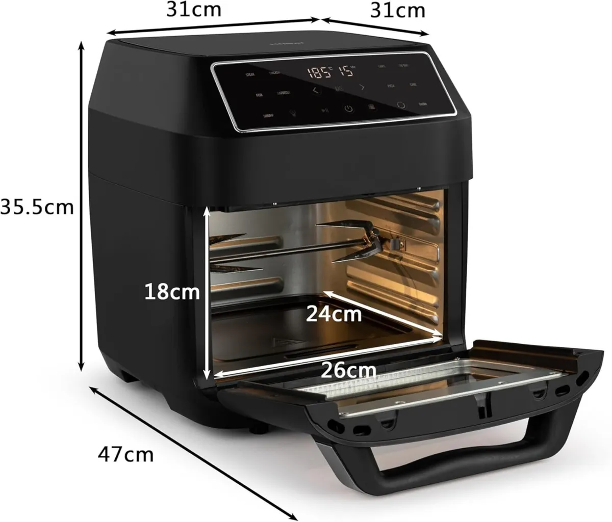 Linsar Air Fryer with Rotisserie 12L Xl - Image 3