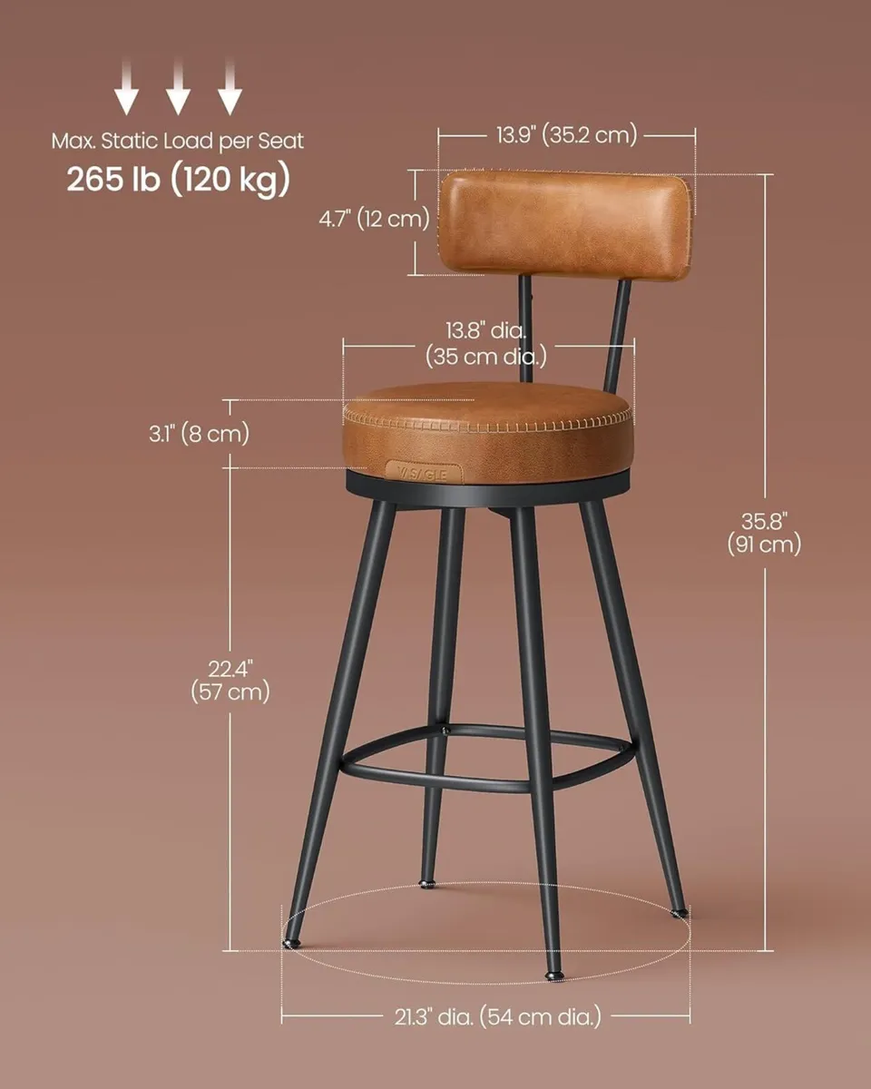 Collection 360?swivel Bar Stools Counter Chairs - Image 3