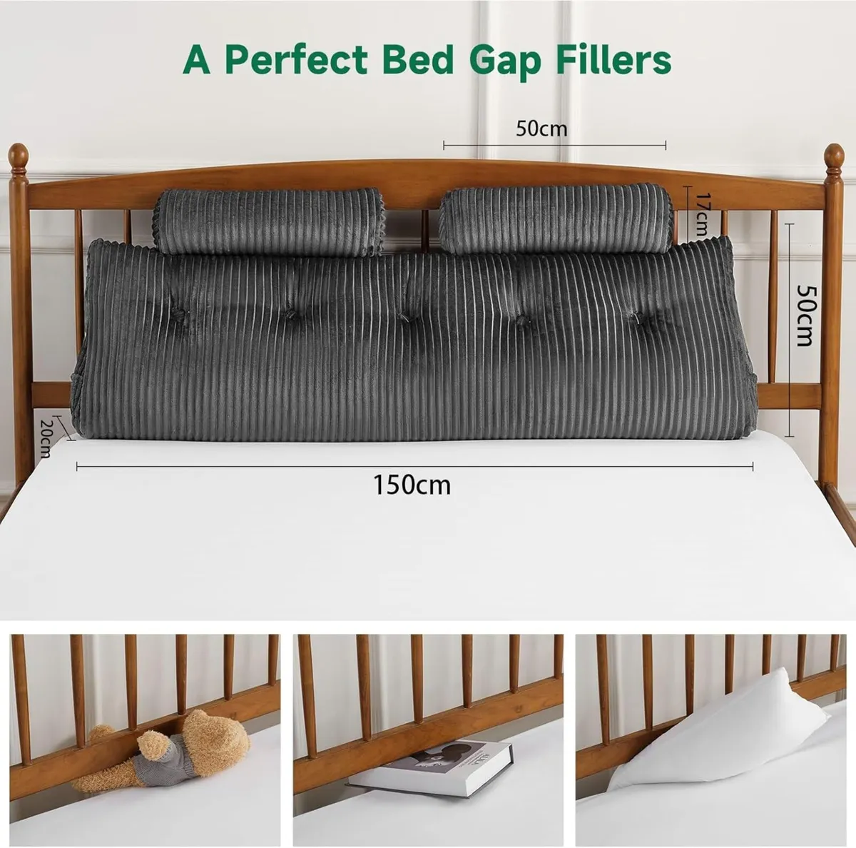 Large Wedge Back Pillows Headboard Triangular - Image 2