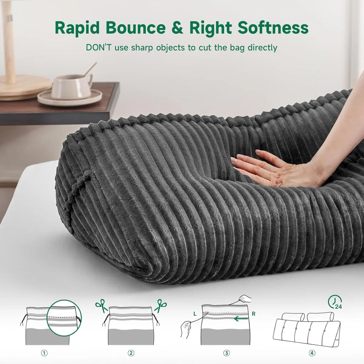 Large Wedge Back Pillows Headboard Triangular - Image 3