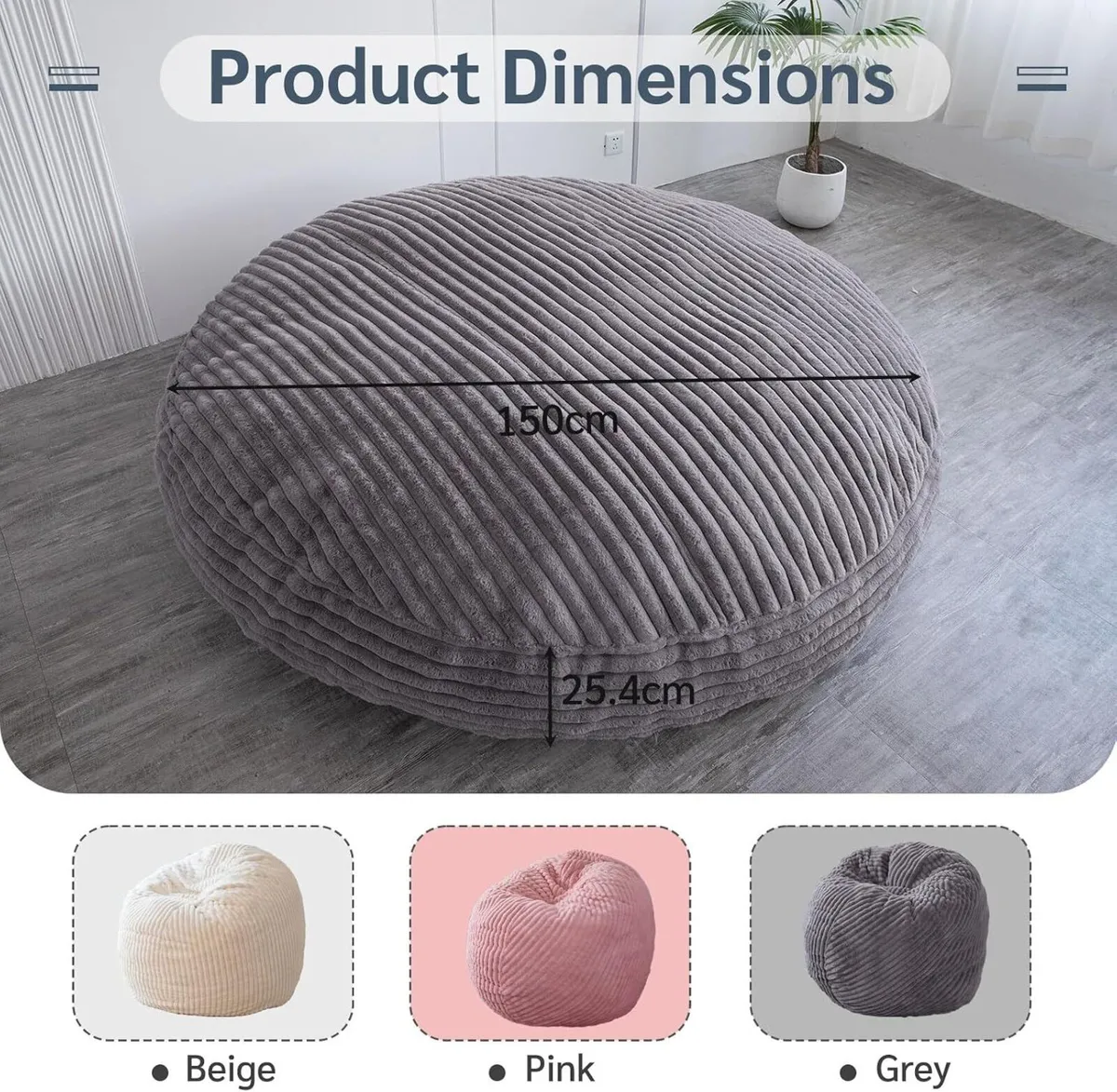 Giant Bean Bag Bed Square Chair Large Sofa - Image 2