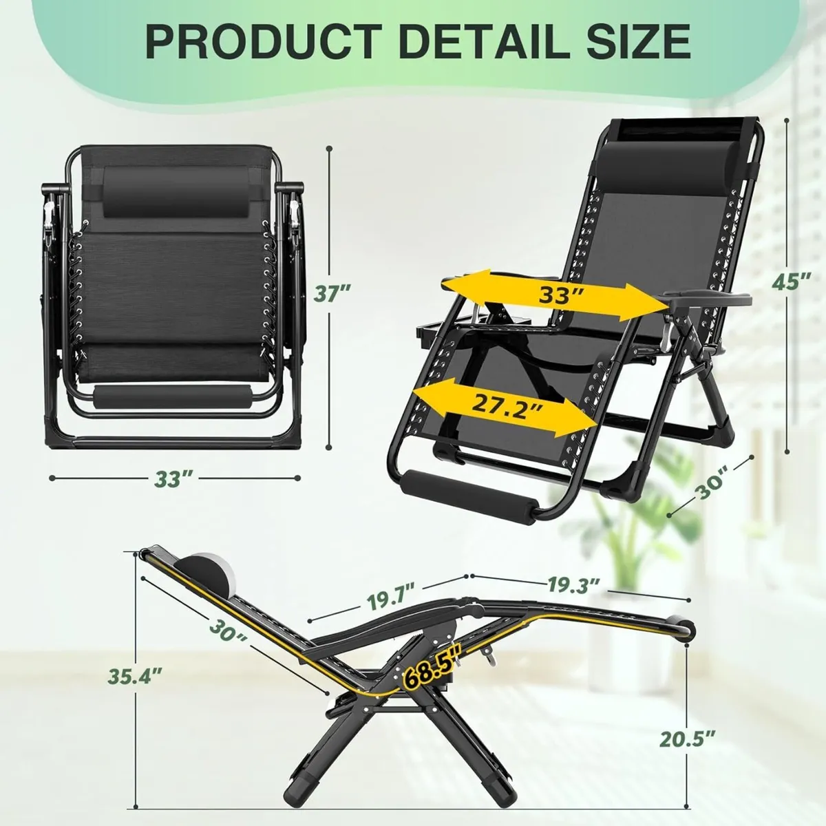 Oversized Zero Gravity Chair 33in Xxl - Image 2