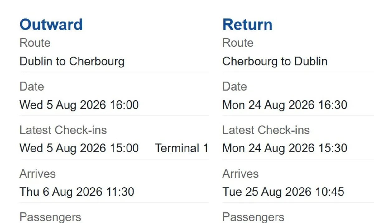 Irish Ferry Tickets Dublin - Cherbourg August 2026 - Image 3