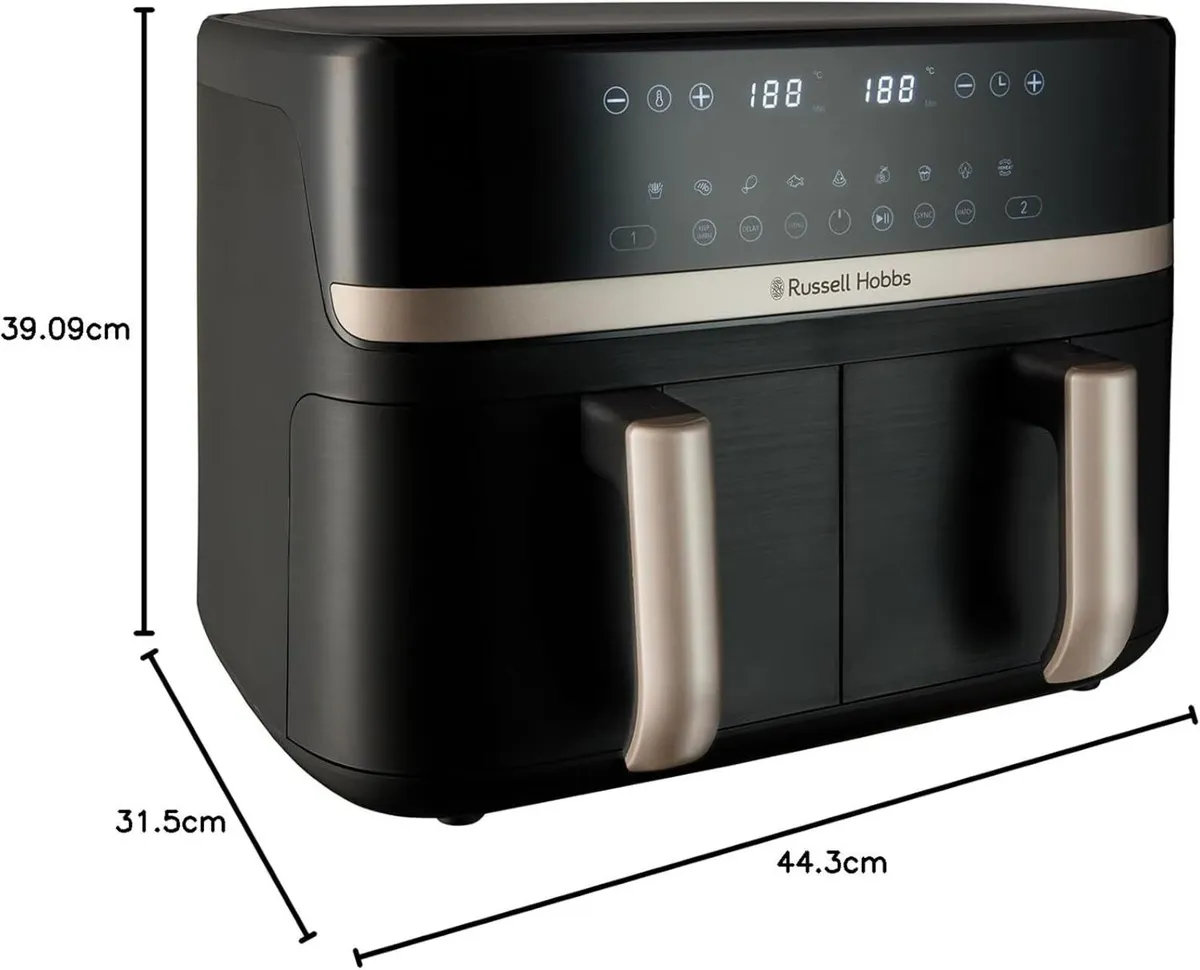 Russell Hobbs Dual Air Fryer 9L Rapid Airfryer - Image 3