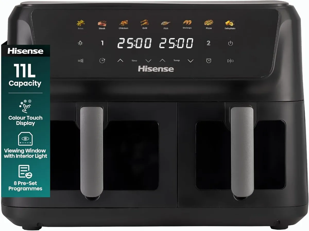 Hisense 11L Dual Zone Air Fryer 2700W - Image 1