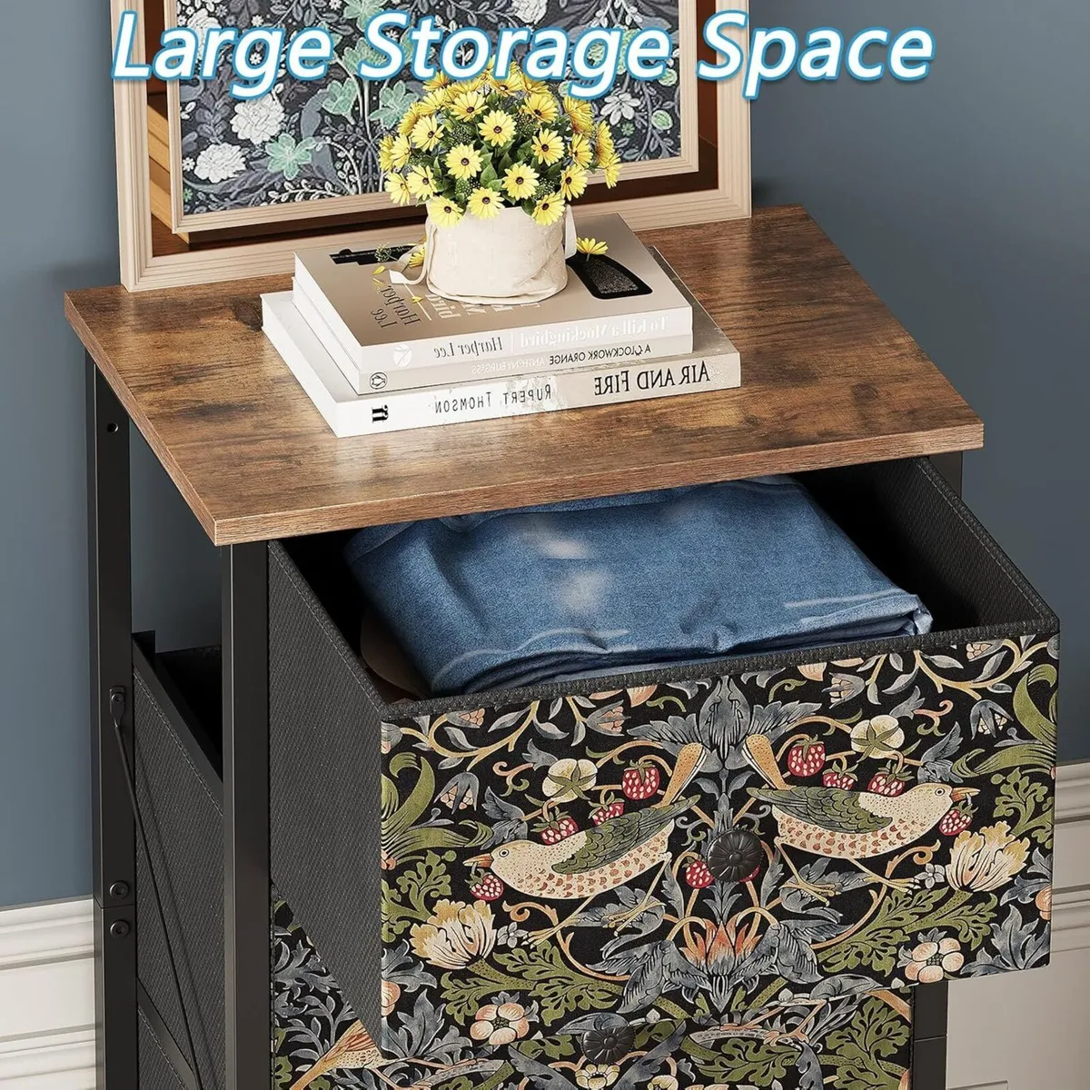 Bedroom Chest of Drawers with 5 Fabric Strawberry - Image 4