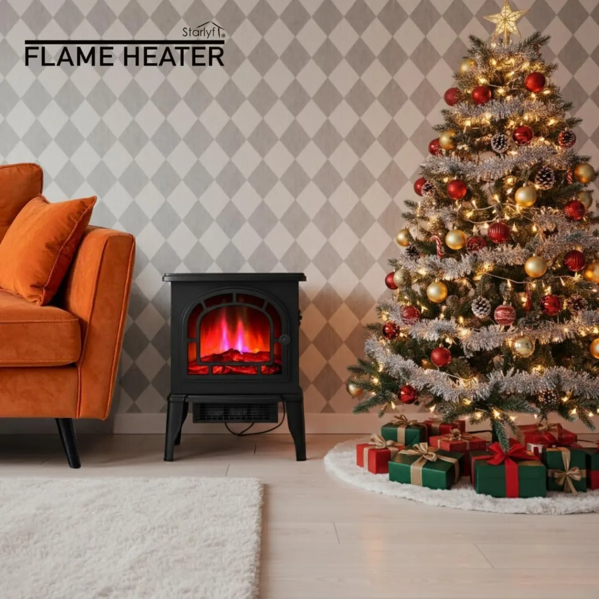 Starlyf Flame Heater Electric Portable with Real - Image 2