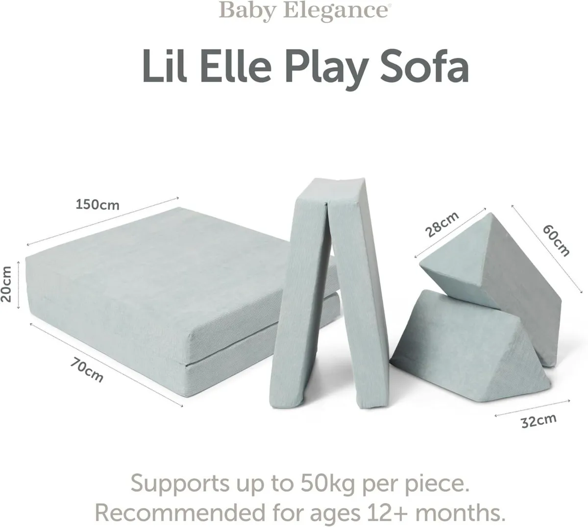 Lil Elle Kids Sofa Bed Modular 4‑piece Play - Image 2